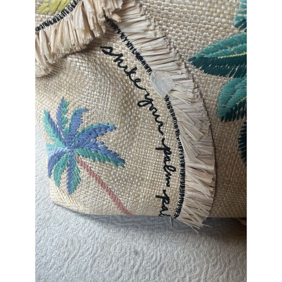Stella & Dot Shake Your Palm Straw Shoulder Bag Tote Travel Vacation Beach - Picture 2 of 7
